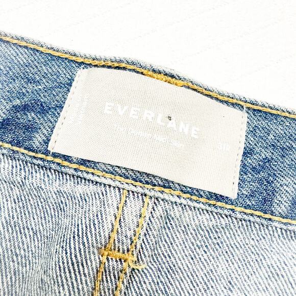 Everlane The Denim Midi Skirt Medium Wash Jeans Split Front Size 31 Regular - Picture 3 of 7